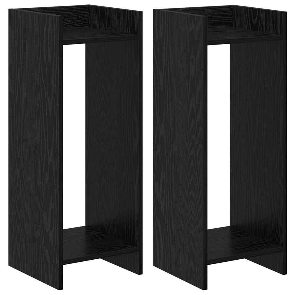 Support de plante 2 pièces chêne noir 30 x 30 x 80 cm