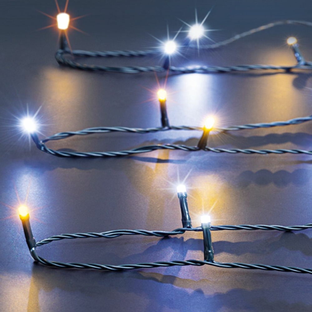 Guirlande lumineuse solaire 5 mètres 50 led blanc mixte 8 jeux de lumière