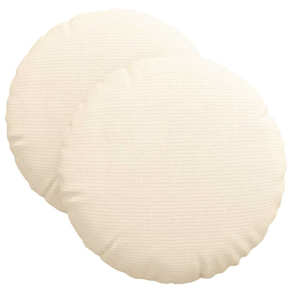 Coussins de siège 2 pcs crème ø 40 cm tissu en velours côtelé