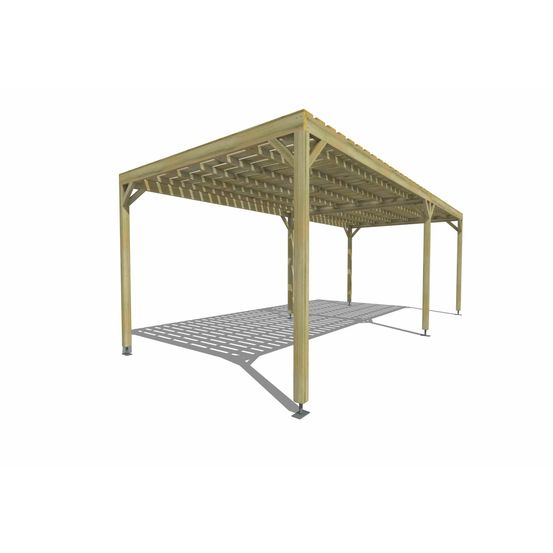 Pergola bois • 7m x 3m • indépendante • sens largeur • platelage bois • livraison comprise