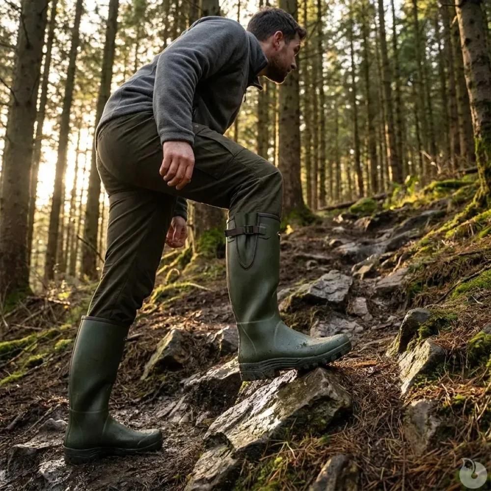 Bottes pioneer hunting green confort caoutchouc