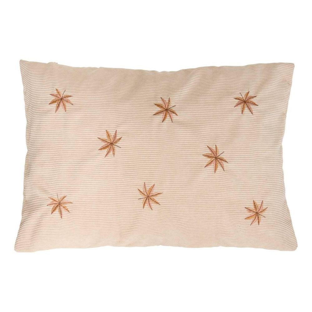 Coussin côtelé brodé 