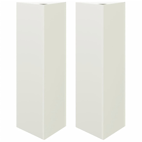 Jardinière d'extérieurs 2 pcs blanc triangulaire 30x26x75 cm acier