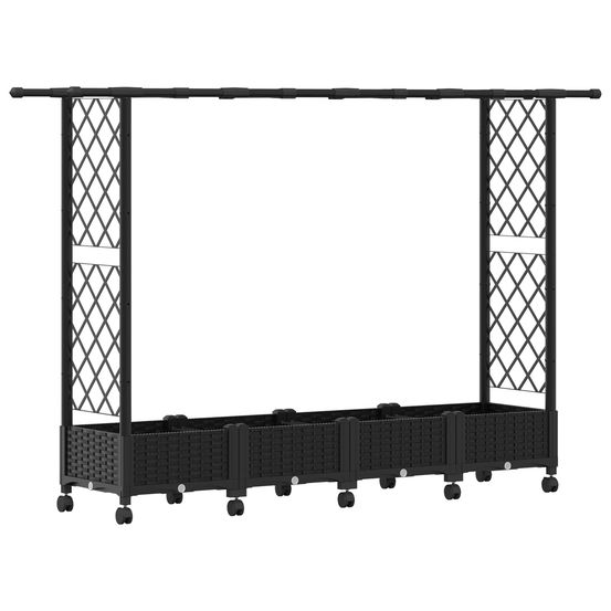 Lit élevé avec treillis et toit noir 203 x 40 x 127 cm pp