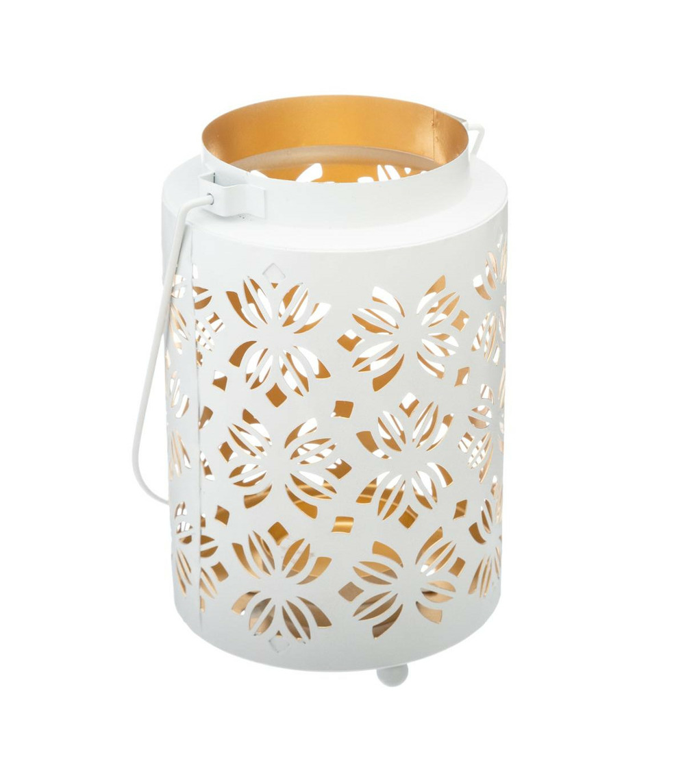 Lanterne design en métal h 13.5 cm