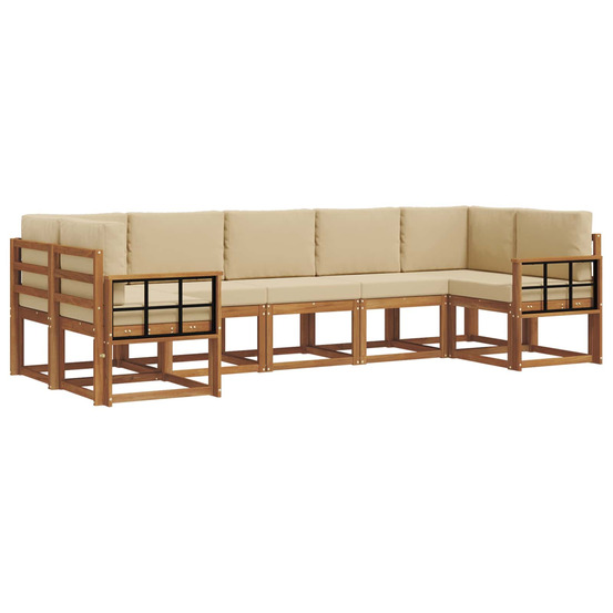 Ensemble de canapés d'extérieur 7 pcs naturel et beige