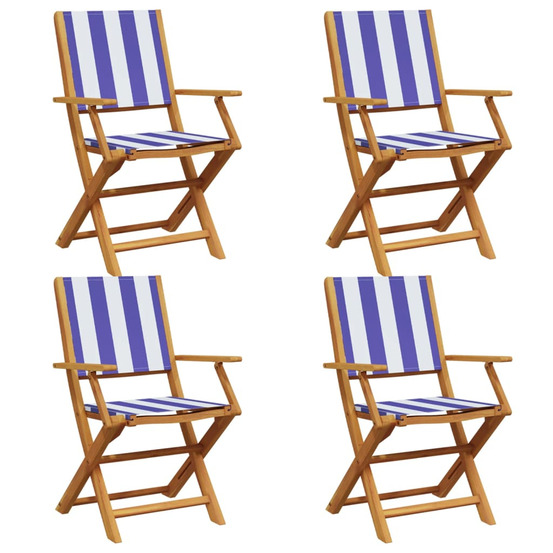 Chaises de jardin pliantes lot de 4 tissu et bois massif