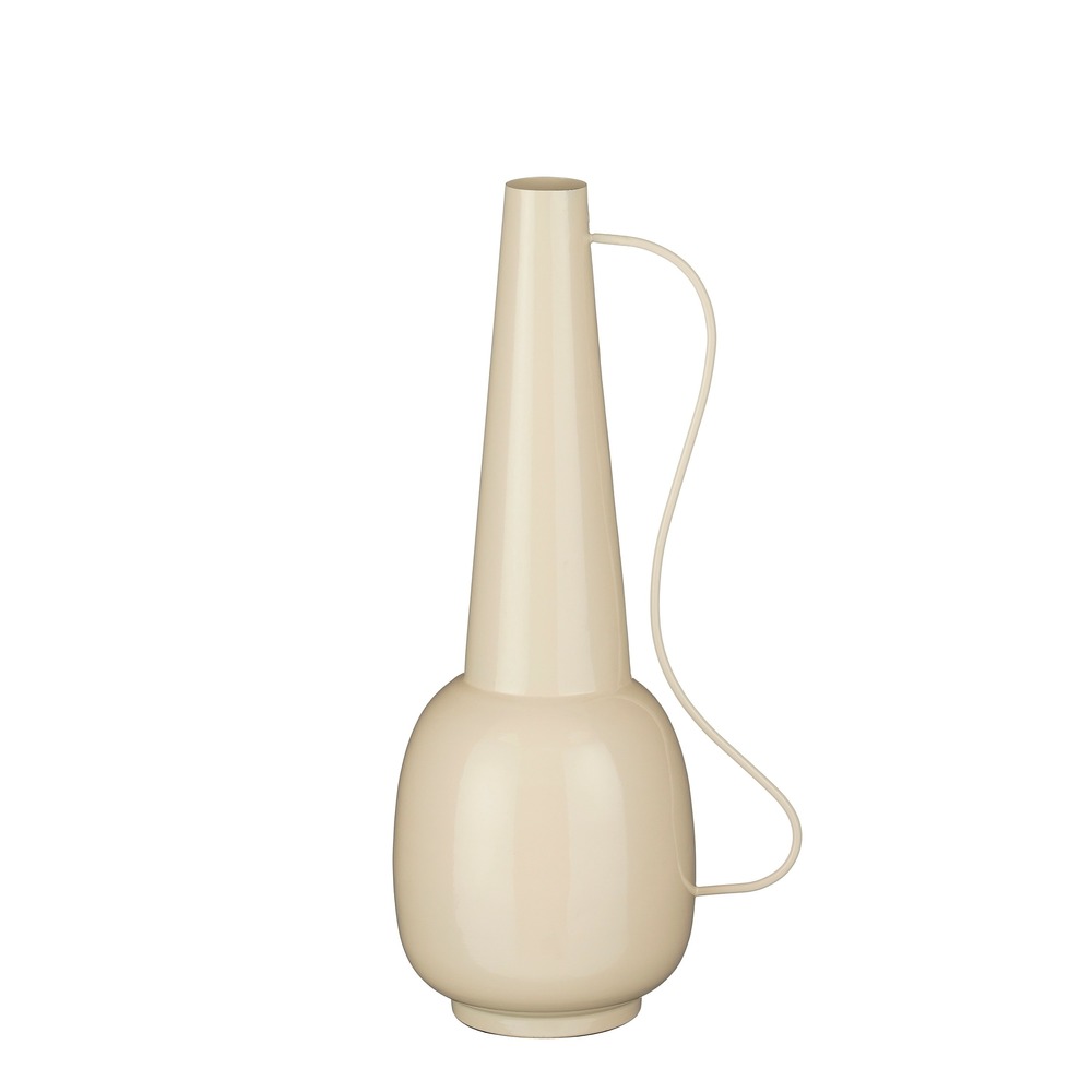 Mica decorations tosno vase decoratif - pot de fleur interieur 24 x 20 x 43 cm - decoration salon - fer, mdf, velours - off-white