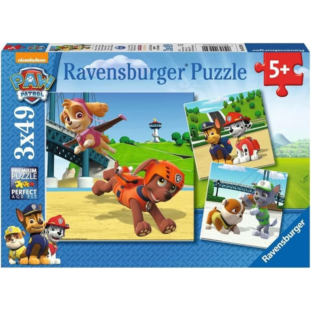 Puzzle l’équipe des 4 pattes pat'patrouille 3x49 pcs