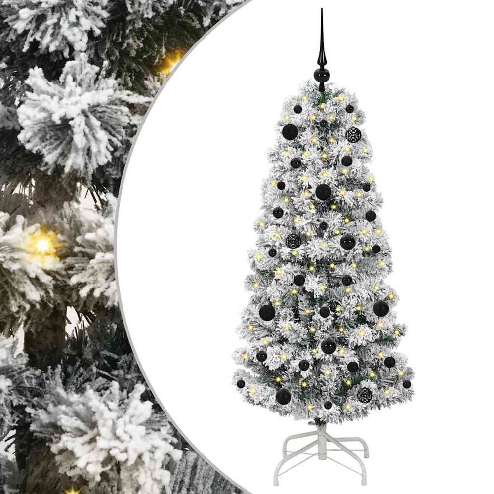 Sapin de noël artificiel à branches articulées vert et blanc