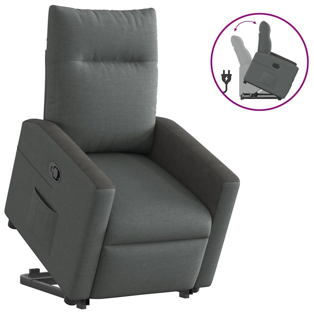 Fauteuil inclinable gris foncé tissu