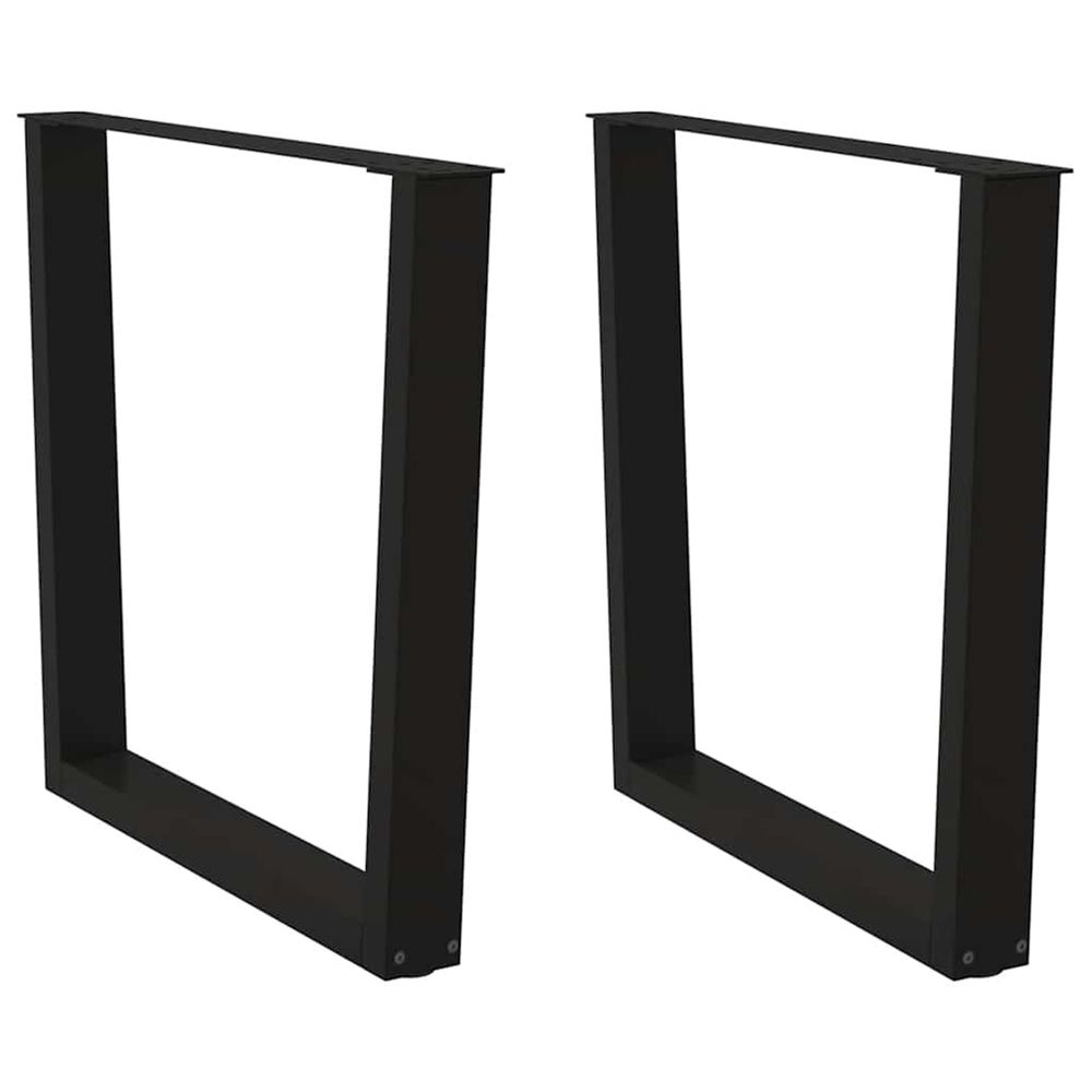 Pieds de table à manger en v 2 pièces noir 80 x (72-73,3) cm acier