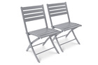 Marius - lot de 2 chaises de jardin en aluminium gris
