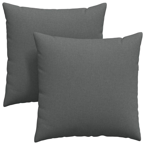 Coussins de canapé 2 pcs gris foncé 60 x 60 cm tissu