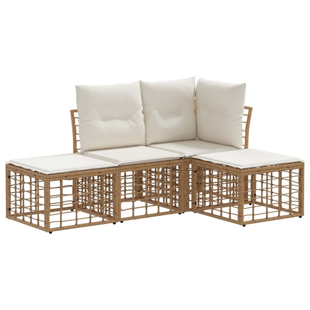 Ensemble de canapés d'extérieur naturel polyester