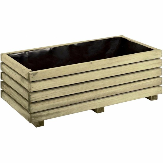 Jardinière en pin traité autoclave avec film de protection kub 80 cm
