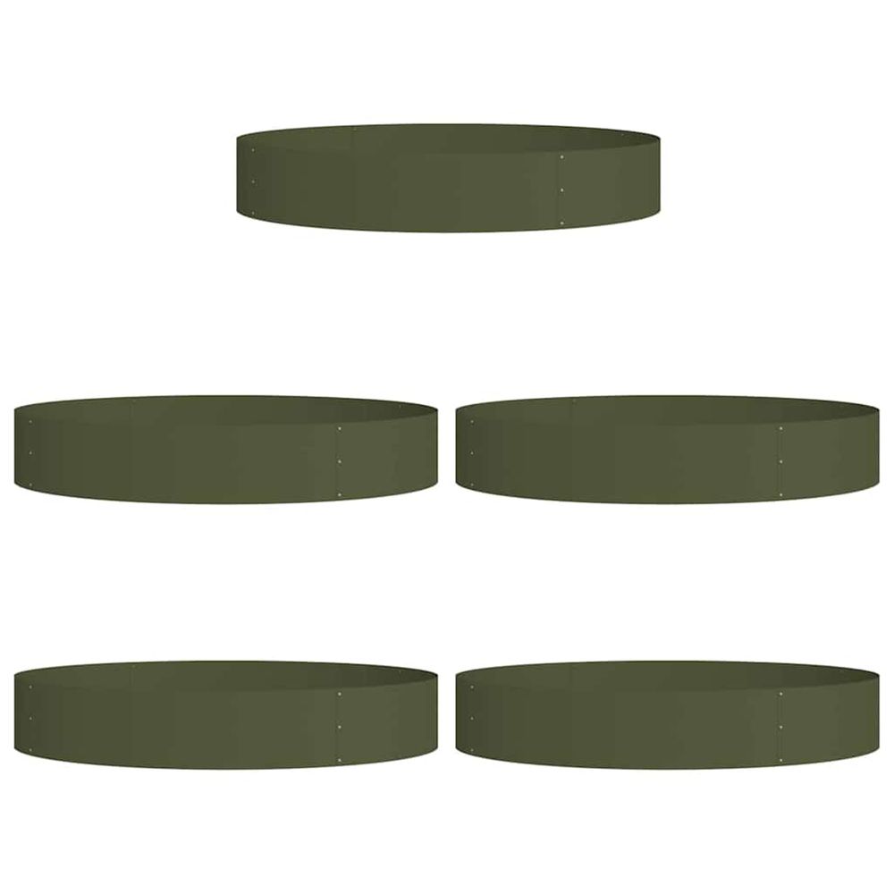 Anneau de jardinière 5 pc vert olive 120 x 120 x 20 cm