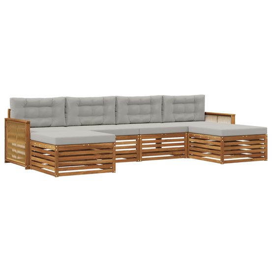 Ensemble de canapés d'extérieur 6 pc bois d'acacia massif