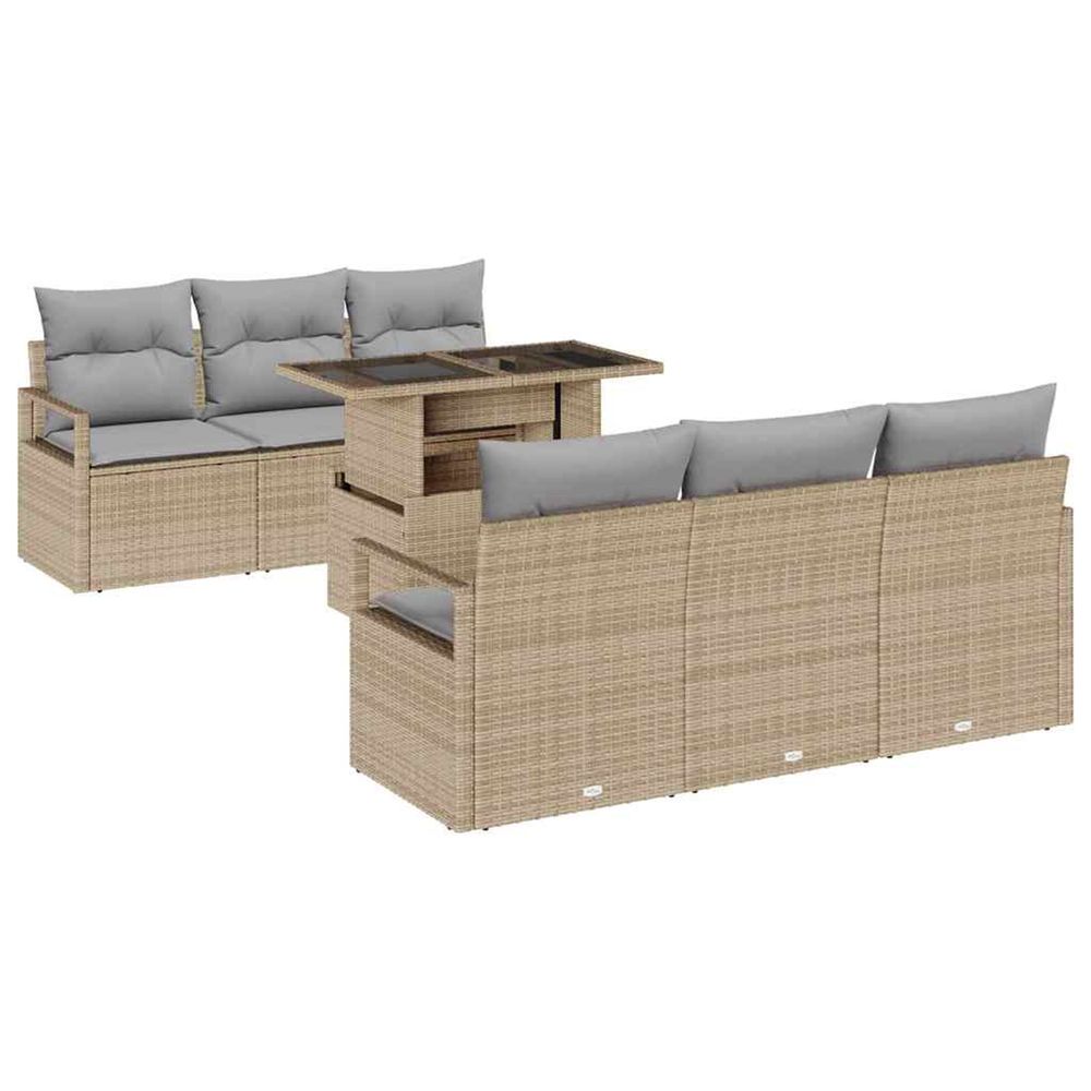 Ensemble de canapé de jardin 7 pc 6-nombre de places