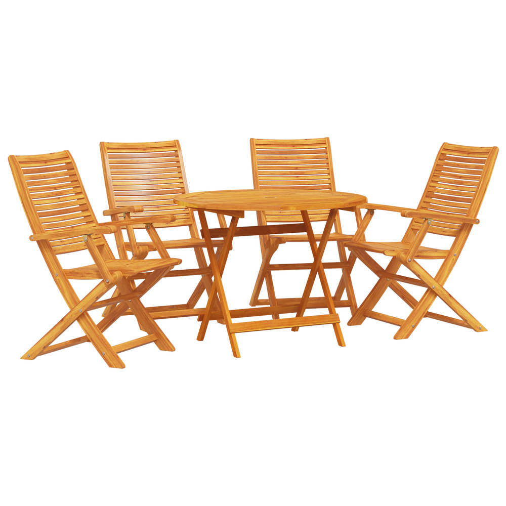 Ensemble de salle à manger pour le jardin en bois d'acacia - 5 pièces