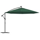 Parasol meuble de jardin en porte-à-feux et poteau métallique 350 cm vert