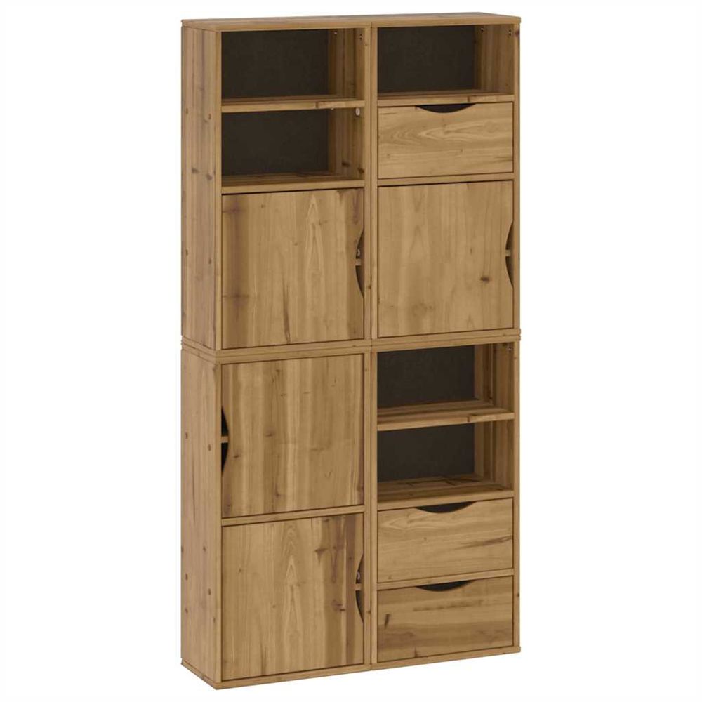 Armoires latérales 4 pcs odda 40x24x79 cm bois massif pin