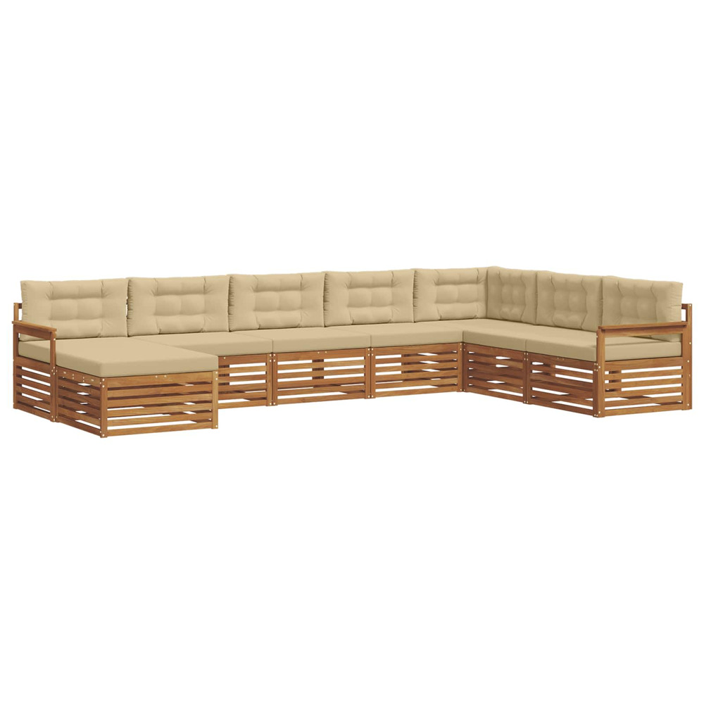 Ensembles de canapés avec coussin 8 pcs naturel et beige