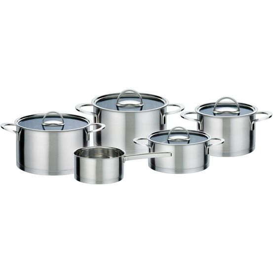 Gsw elegance - batterie de cuisine 9 pieces en acier inoxydable - tous feux dont induction