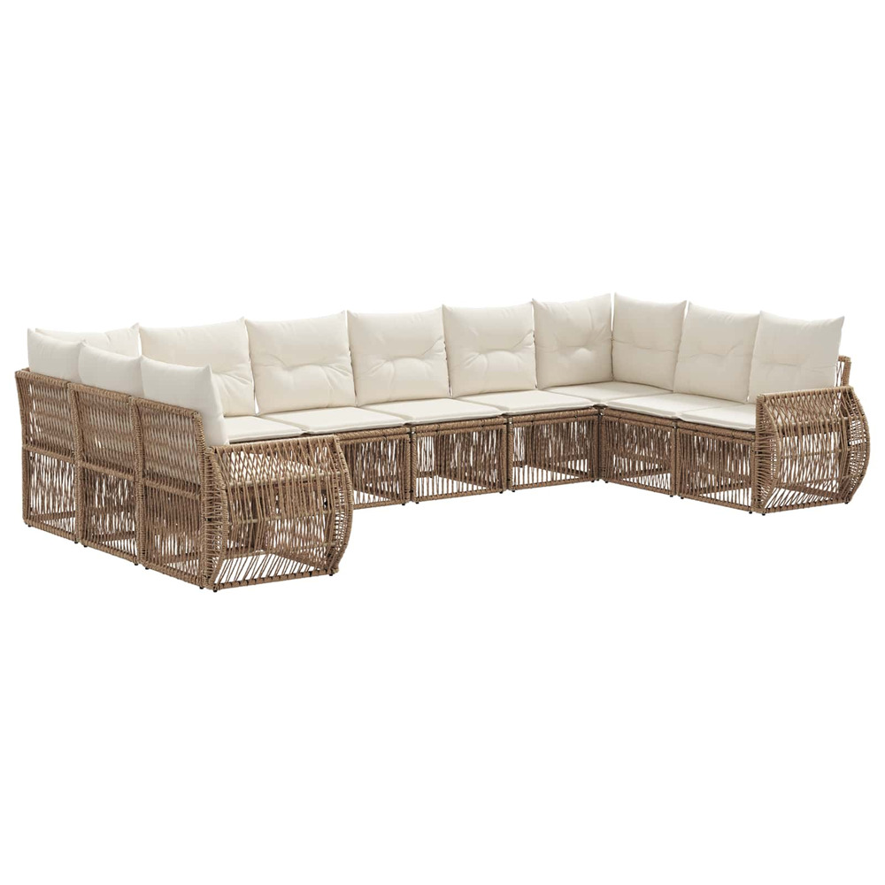Ensemble de canapé de jardin 10 pcs beige et blanc crème