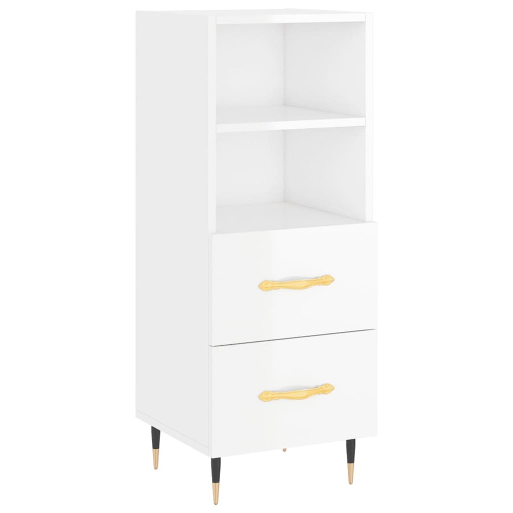 Buffet bahut commode armoire meuble de rangement organisateur cuisine salle de séjour salon brillant 34,5 x 34 x 90 cm bois d