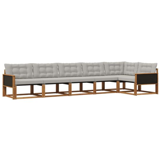 Ensemble de canapés d'extérieur 6 pc naturel et gris clair