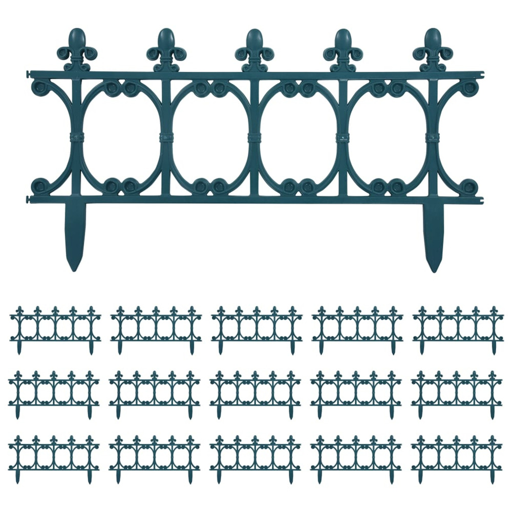 Bordures de jardin 16 pcs vert 10 m pp