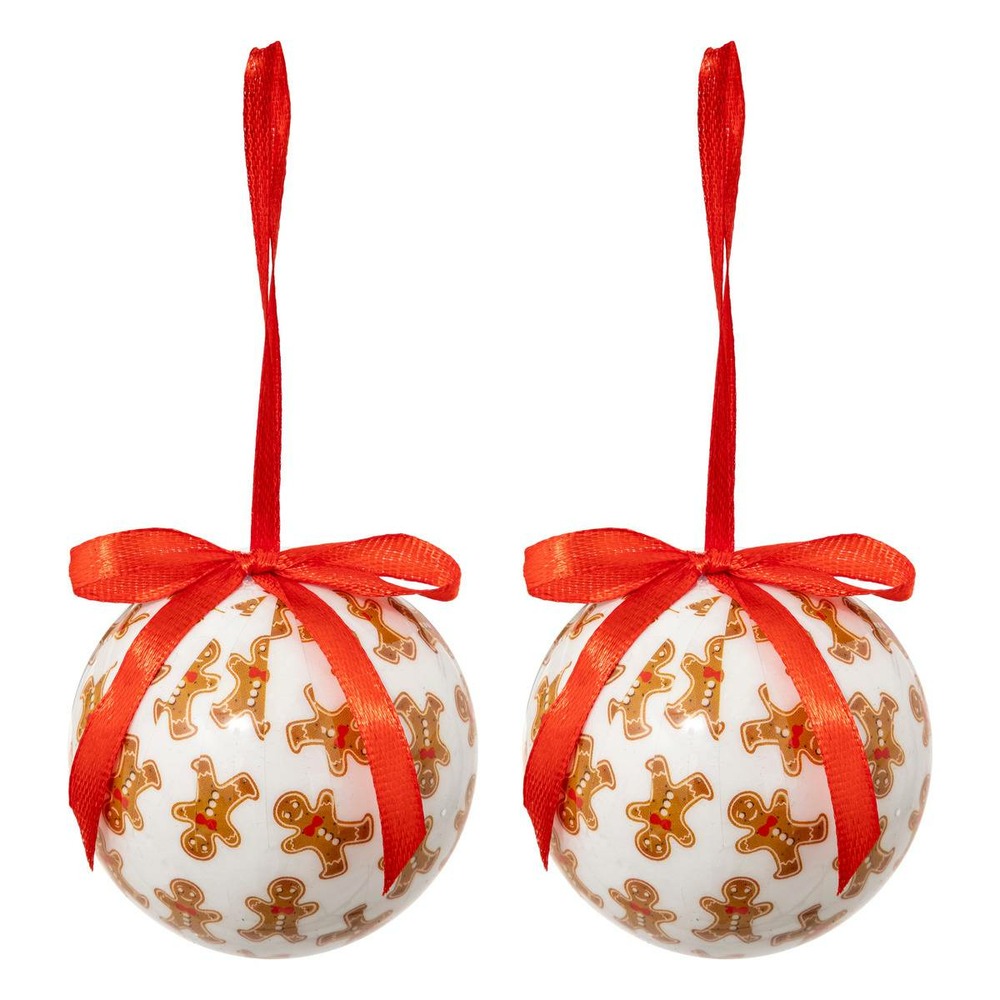 Lot de 2 boules de noël papier imprimé 