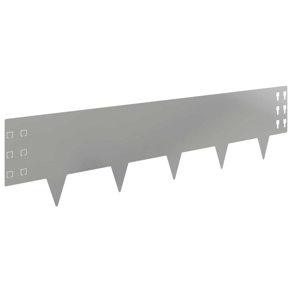 Bordure de pelouse 10 pc 100 x 25 cm acier argenté