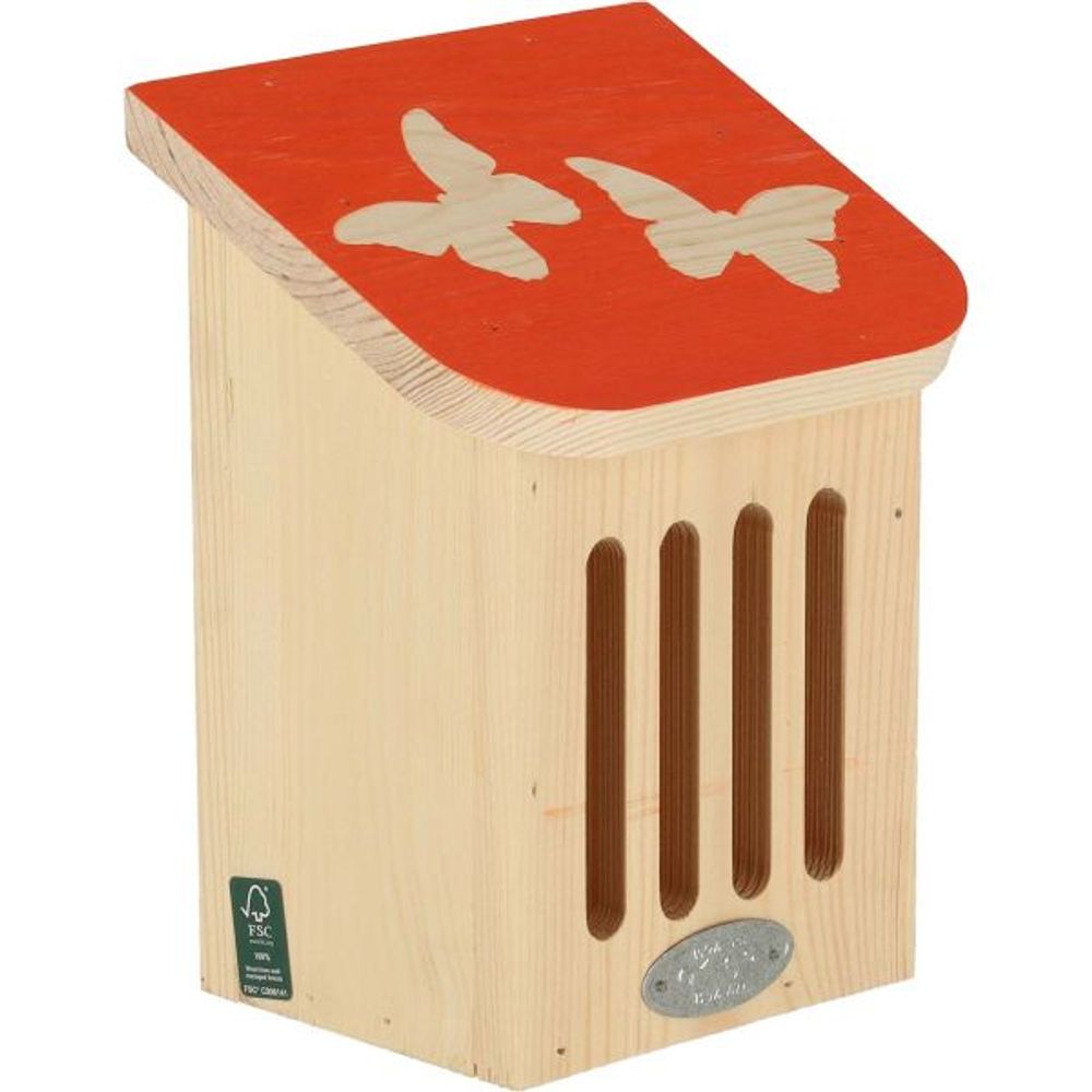 Maison à insectes en bois pochoir papillons