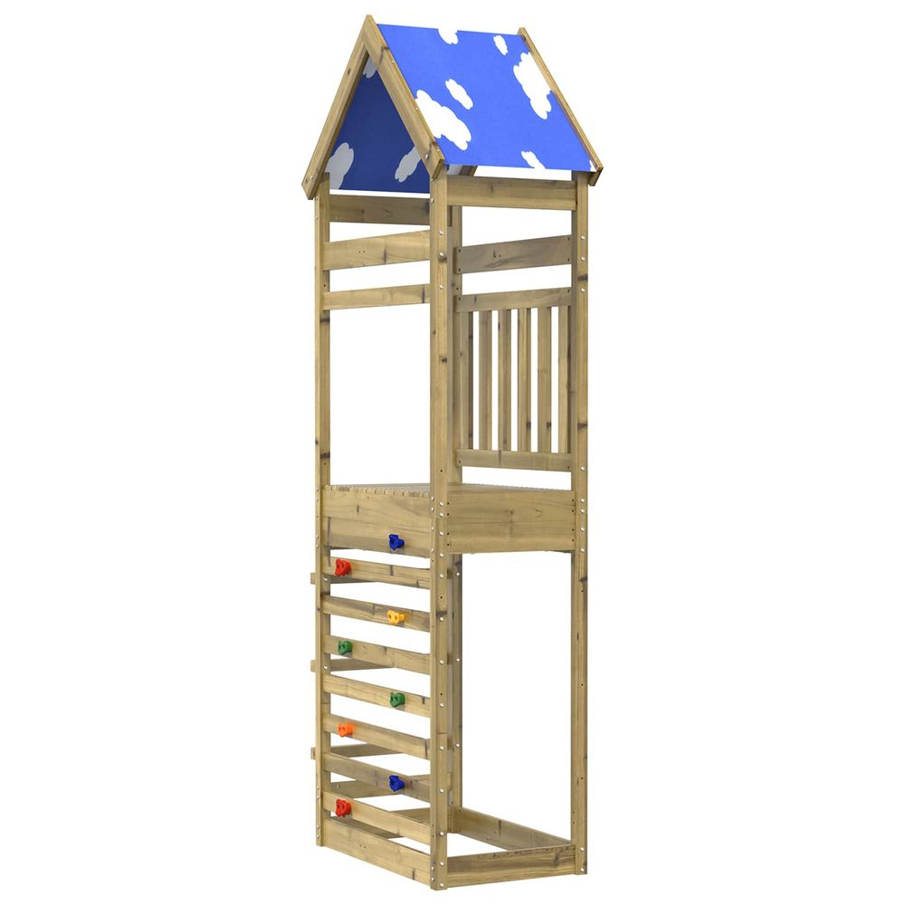 Tour de jeu marron 52,5 x 85 x 265 cm bois massif imprégné