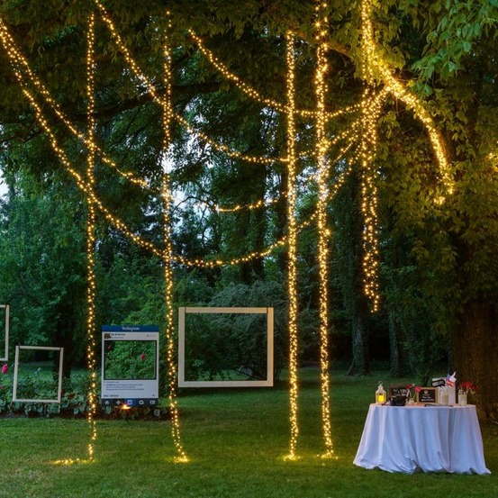 Guirlande boa 6cm 30m 1500 led ambré lumière fixe câble vert 30v lotti