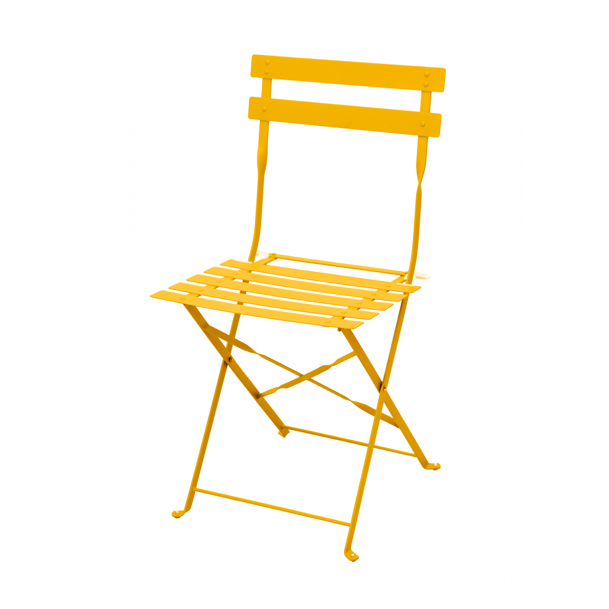 Lot de 2 chaises pliante jaune solaire "merida" - acier