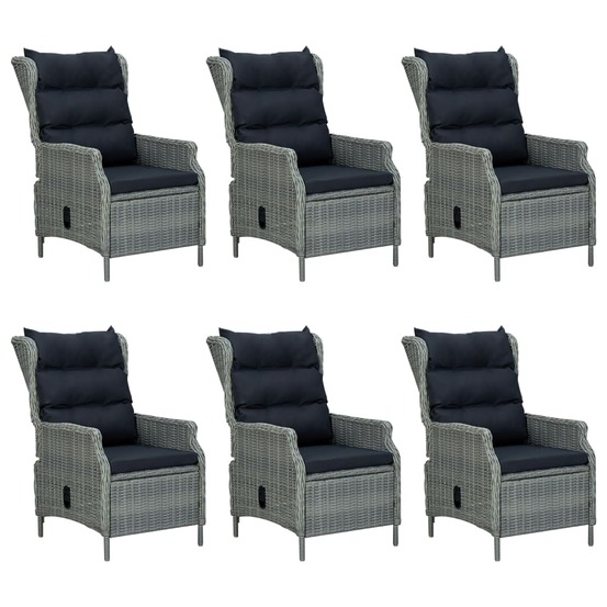 Ensemble à manger de jardin 7 pcs gris clair