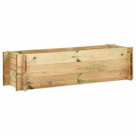 Jardinière rectangulaire 120cm en pin traité pour balcon terrasse jardin