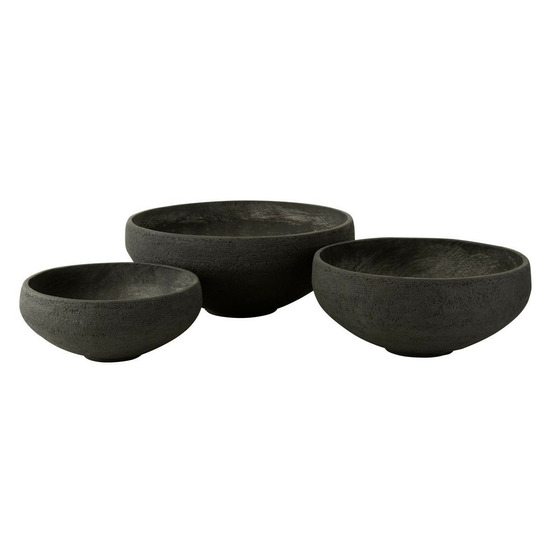 Lot de 3 cache-pots en argile