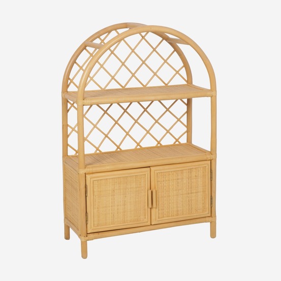 Bibliothèque enfant exotique rotin naturel - 70x30x106cm - arlo