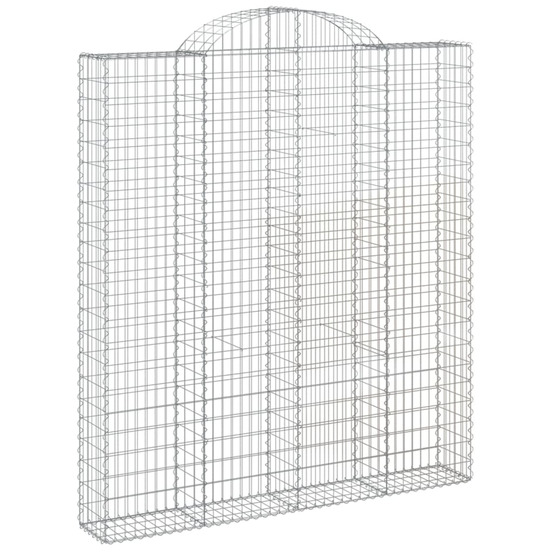 Panier de gabions arqué 200x30x220/240 cm fer galvanisé