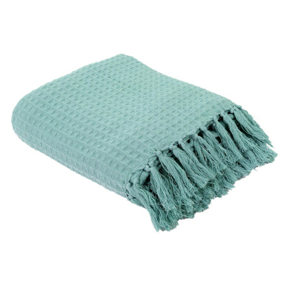 Jeté de canapé gaufré 170x250cm vert d'eau