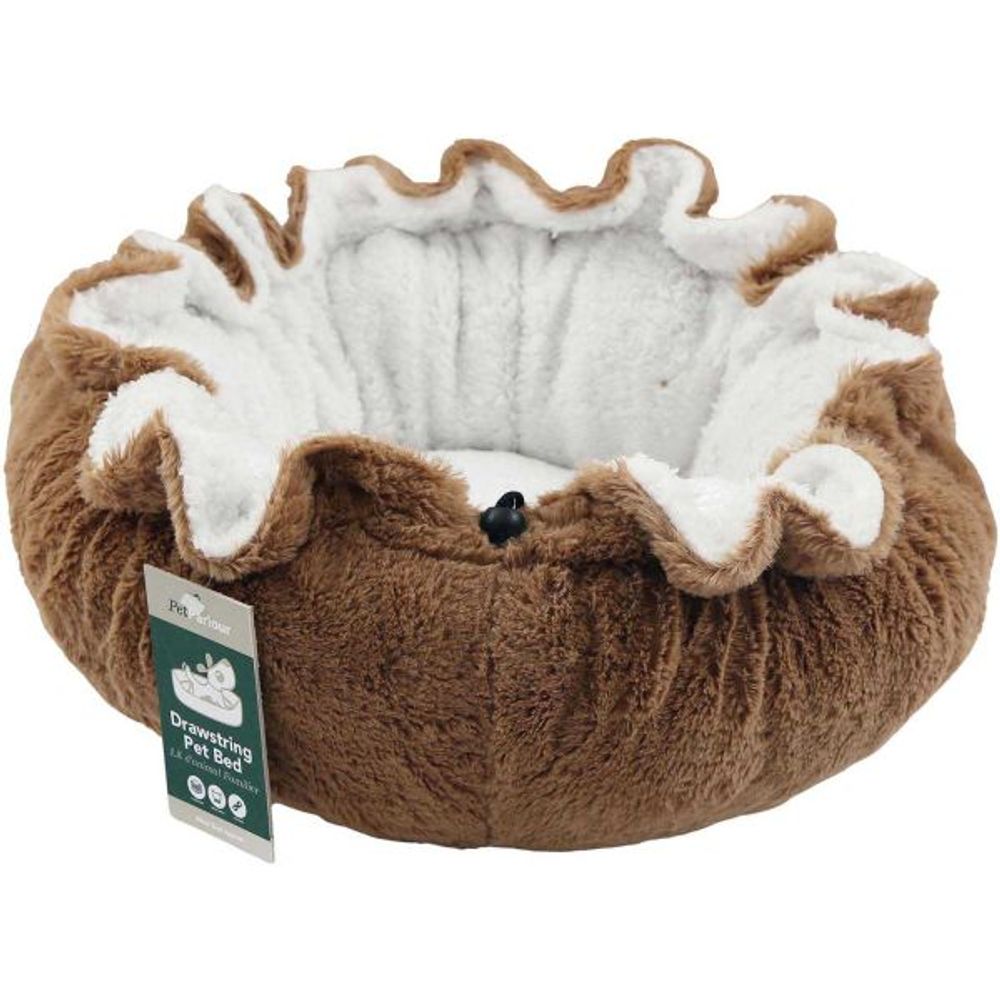 Coussin pour animaux avec lien de serrage 80 x 19 cm marron