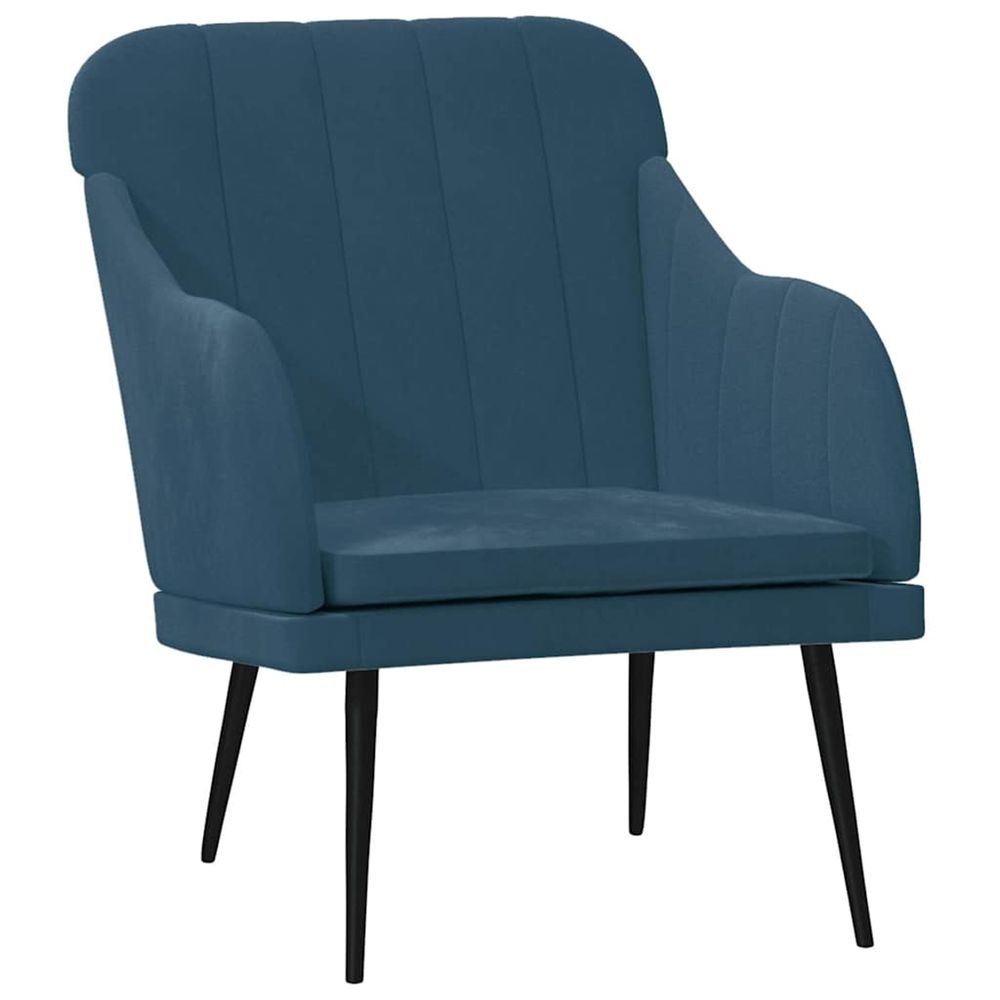 Fauteuil bleu 63x76x80 cm velours