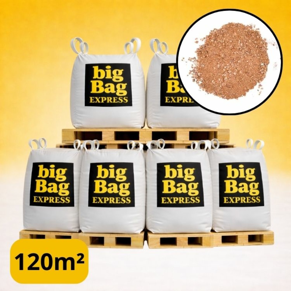 Pack 6 x big bag de +/- 1,5t ≃ 120m² sable stabilisé rose de provence pour terrain de pétanque ø 0/4 mm - livraison premium