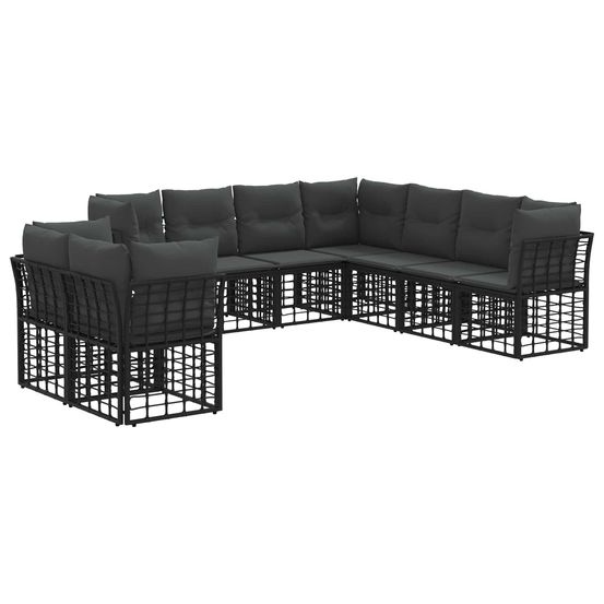 Ensemble de canapés d'extérieur noir polyester