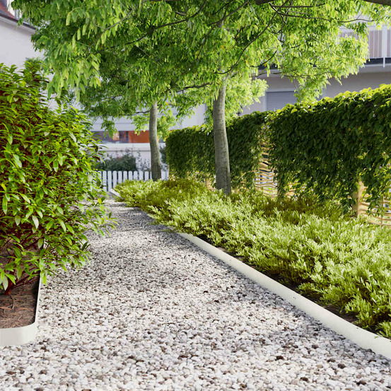 Bordures de pelouse 50 pcs blanc 10x103 cm acier laminé à froid