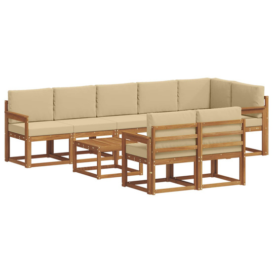 Ensemble de canapés d'extérieur 9 pcs naturel et beige